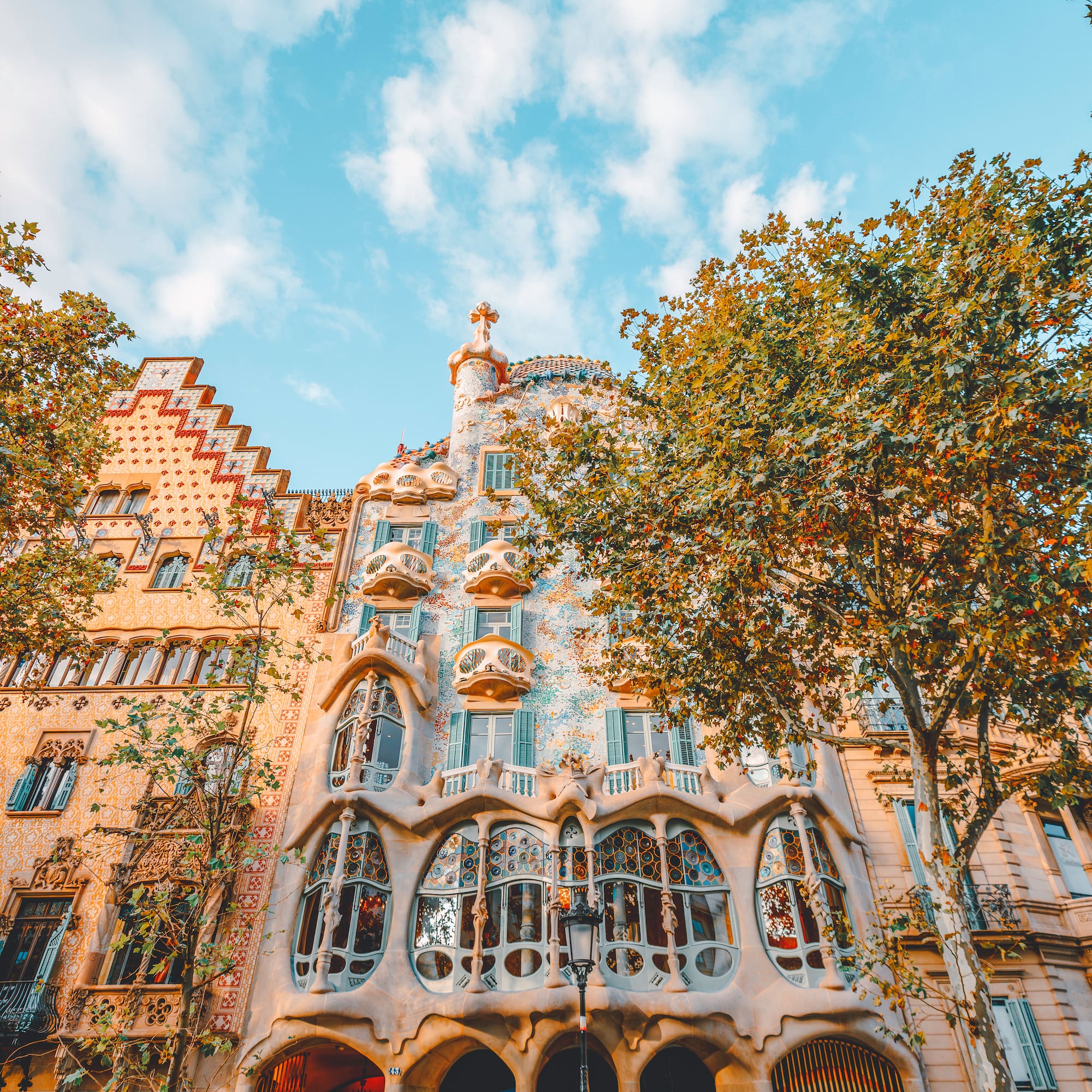 a building with trees in the background