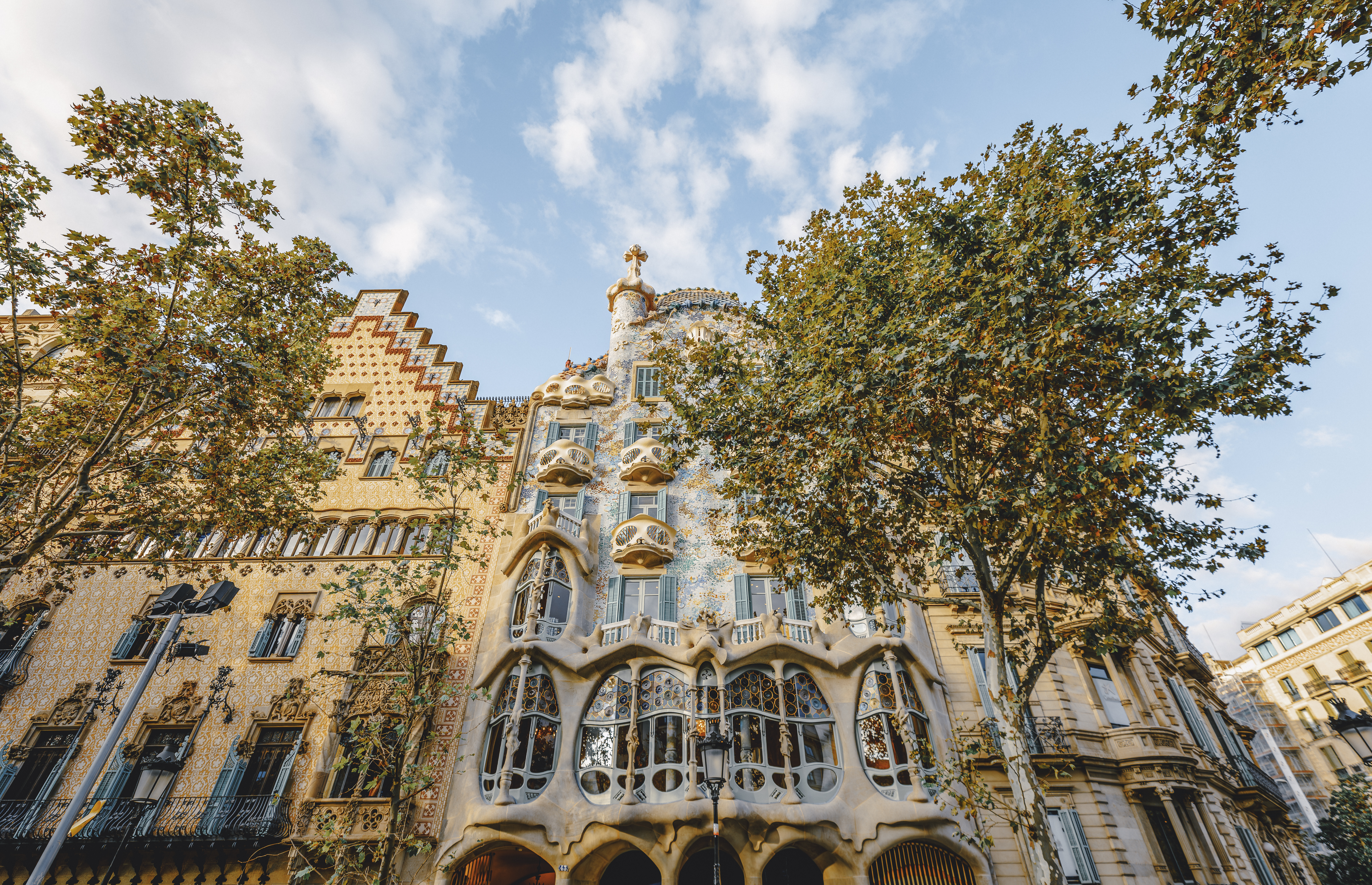 a building with trees in the background