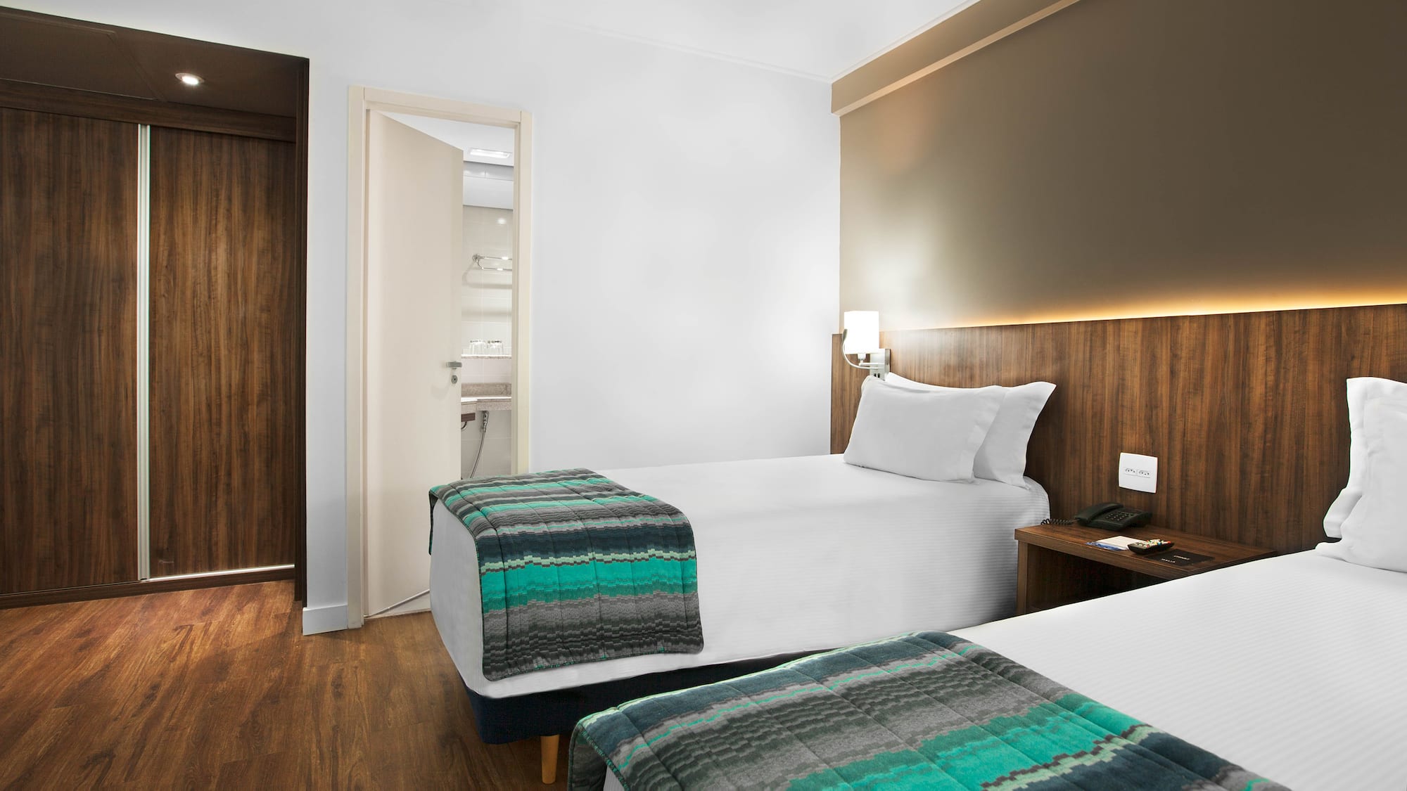 a room with two beds