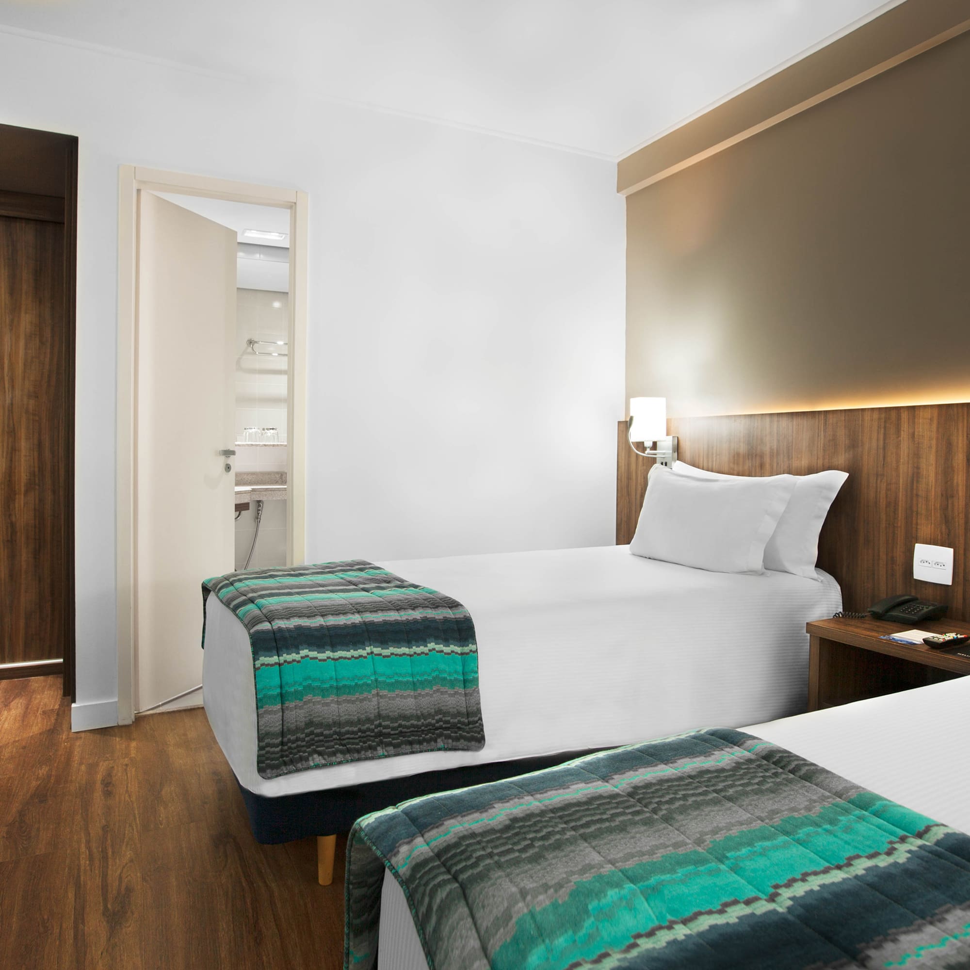 a room with two beds