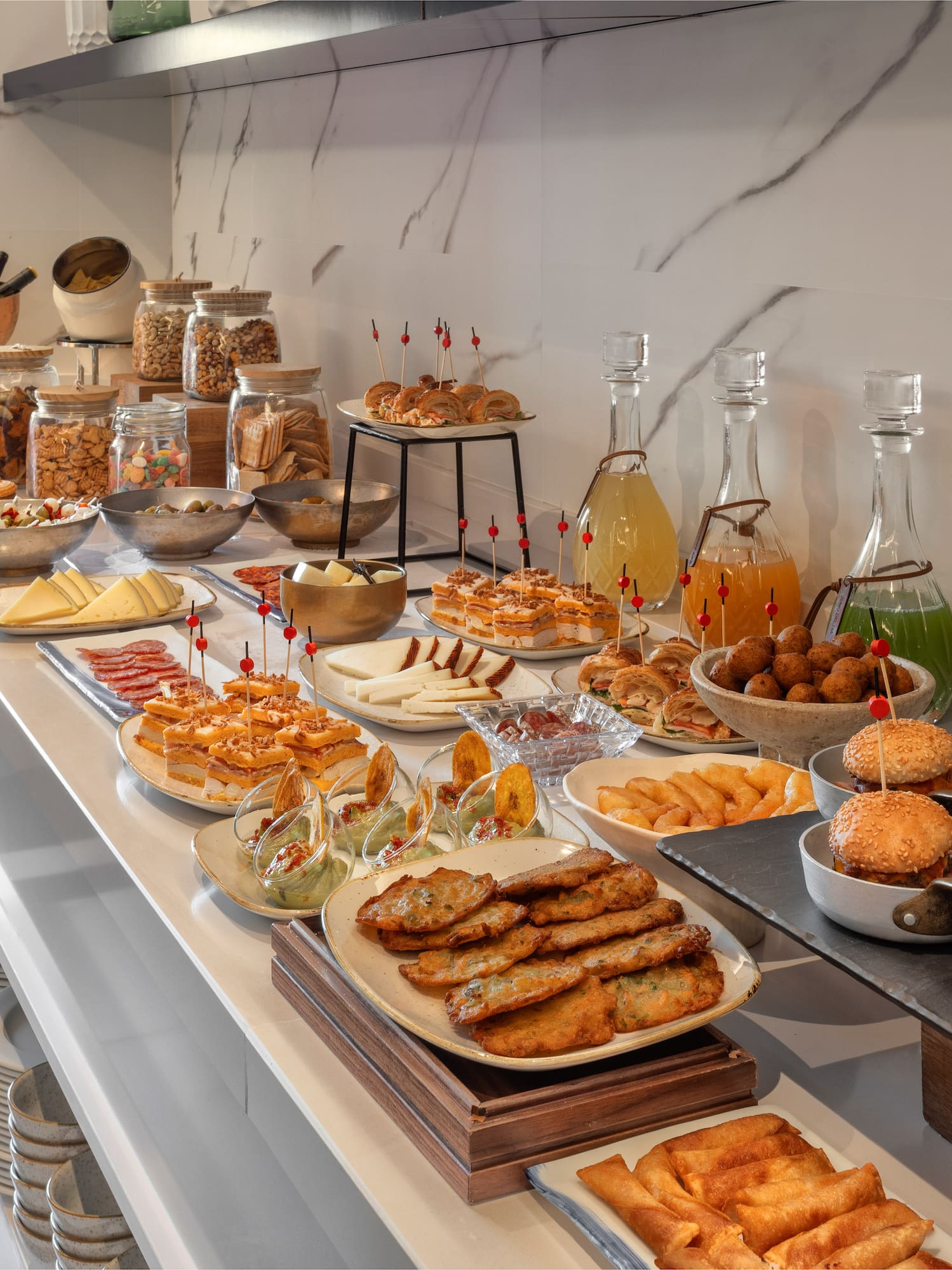 a table full of food