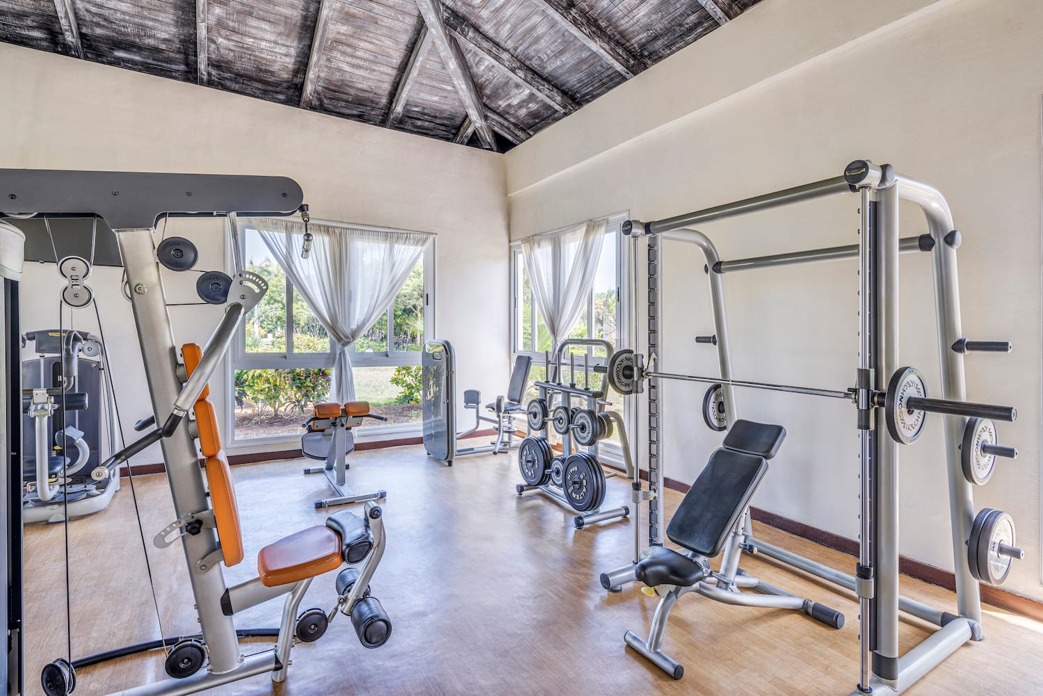 a room with exercise equipment