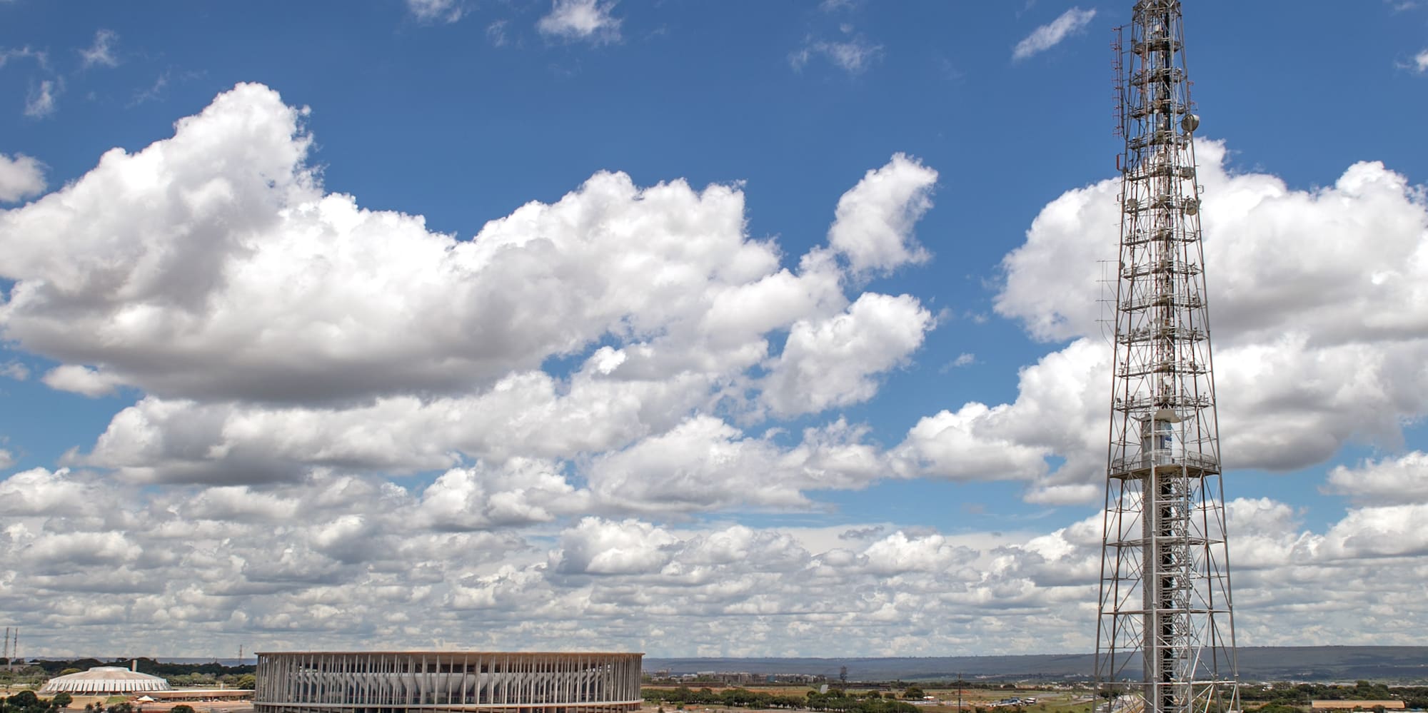 a tall tower in a field