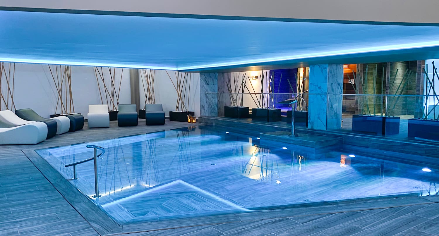 a pool in a room