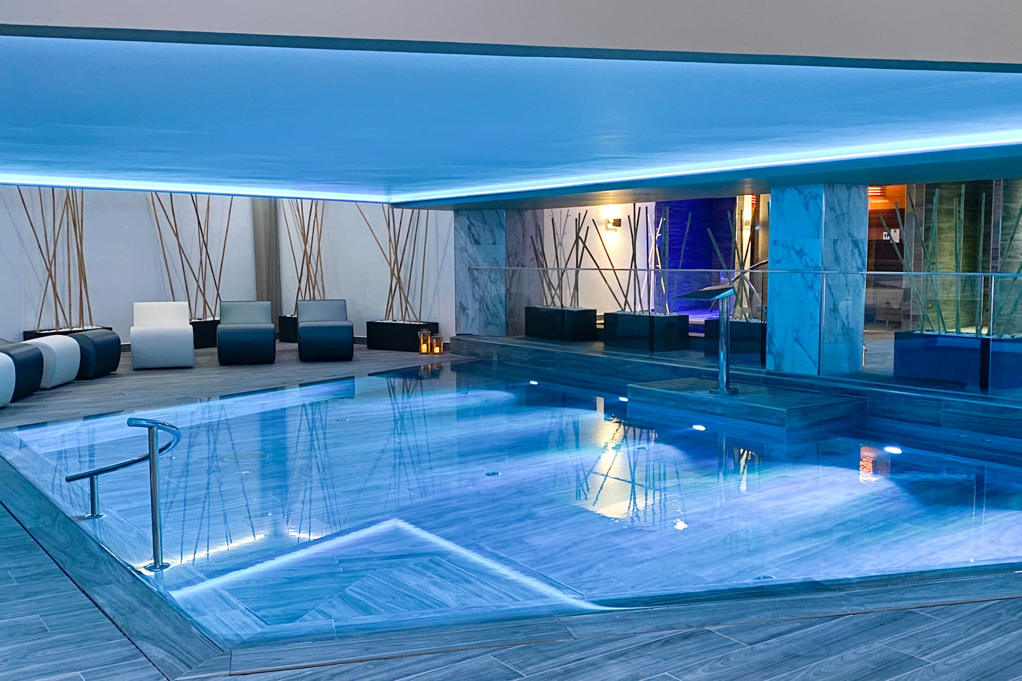a pool in a room