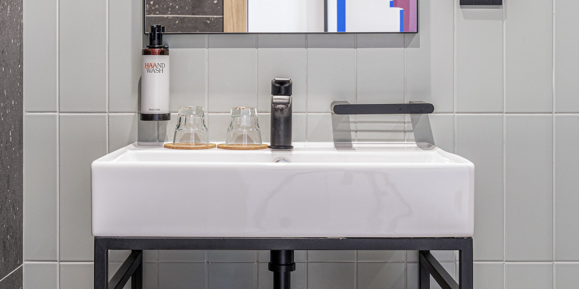 a sink with towels on it