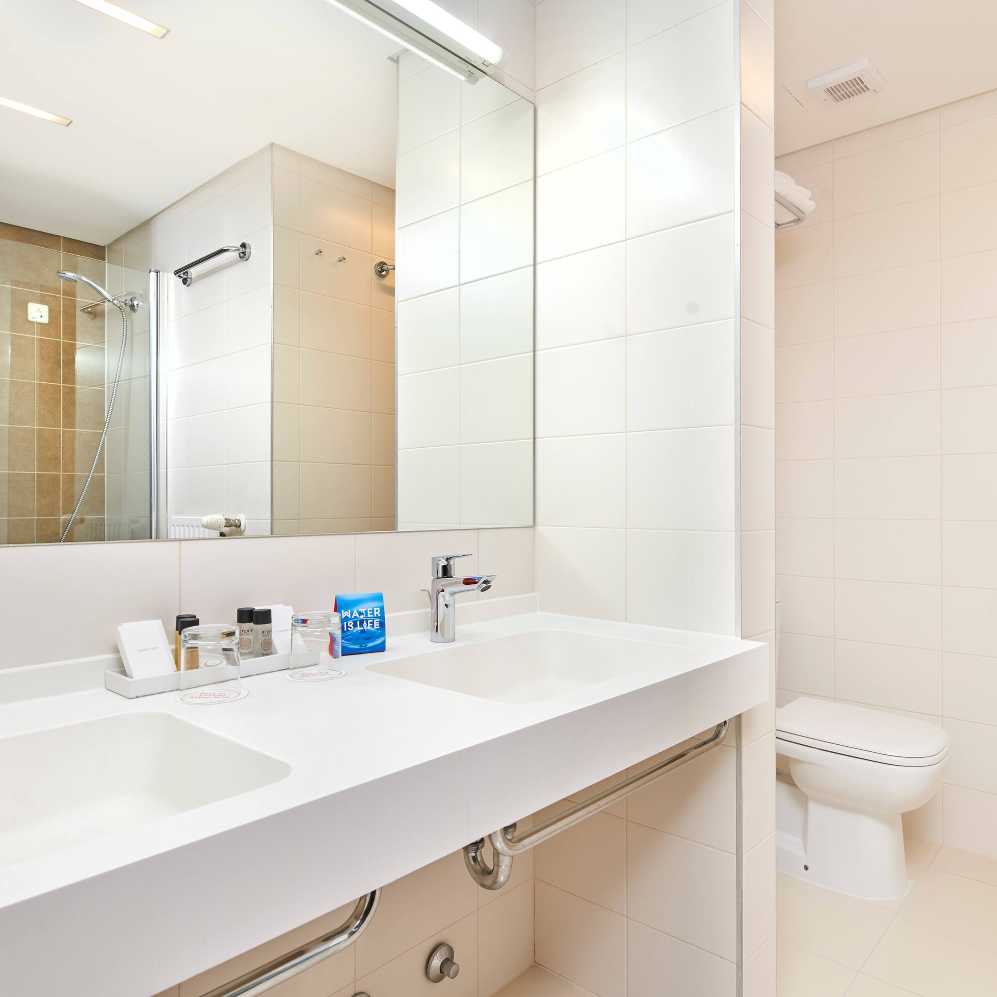 a bathroom with a sink and toilet