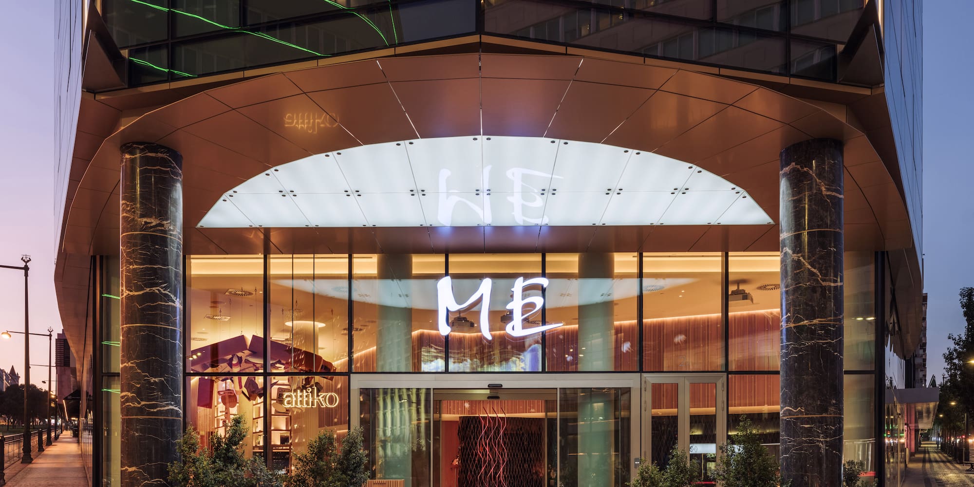 a building with a glass entrance