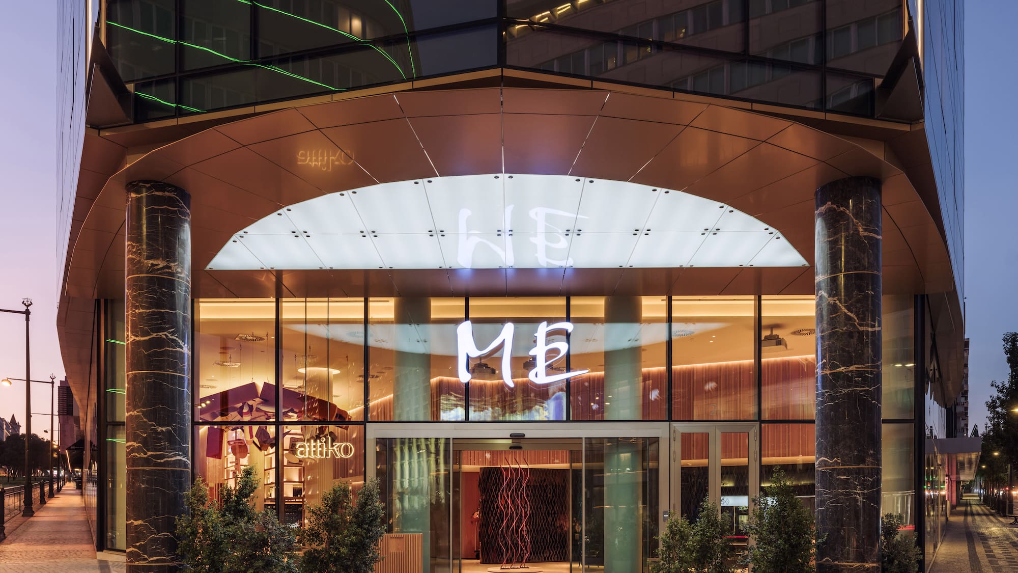 a building with a glass entrance