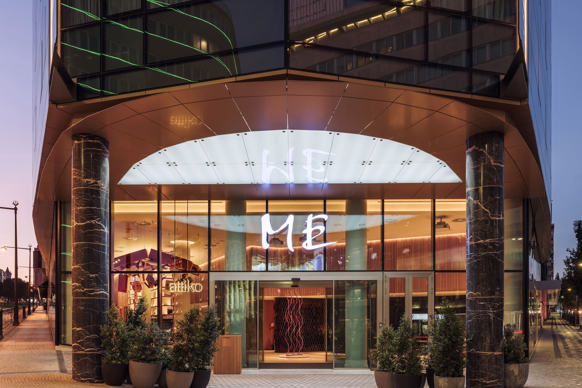 a building with a glass entrance