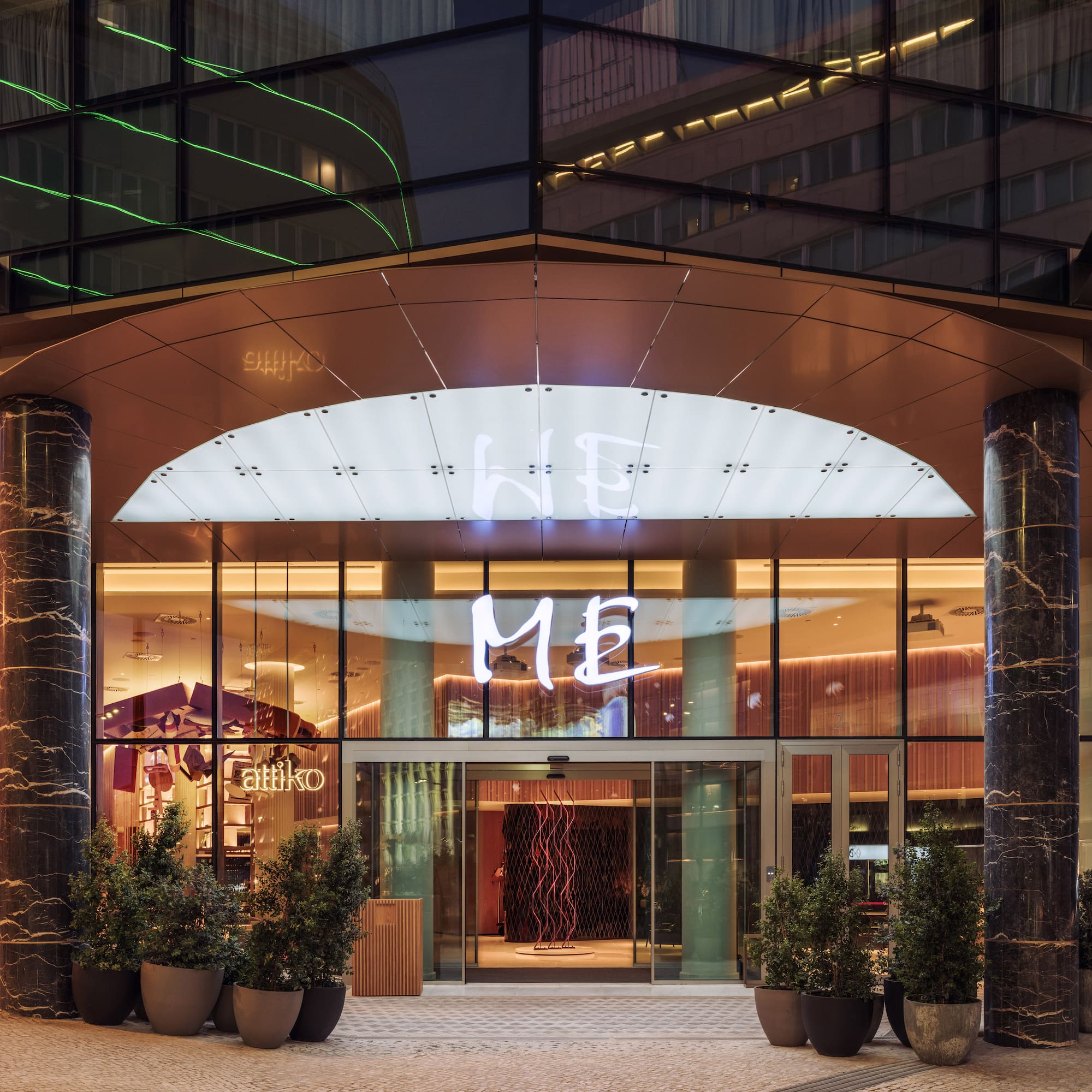 a building with a glass entrance