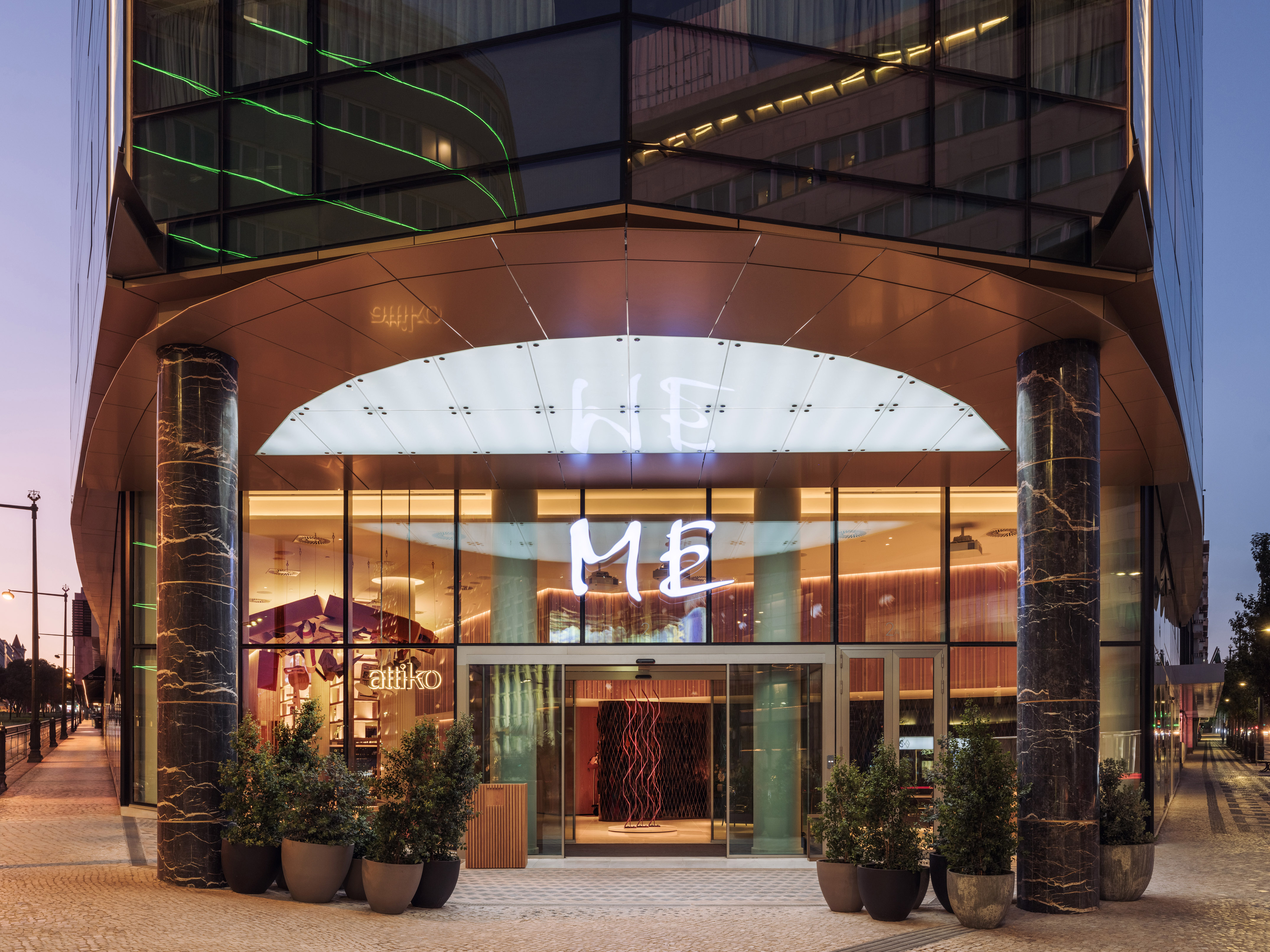 a building with a glass entrance