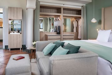 a room with a bed and a couch