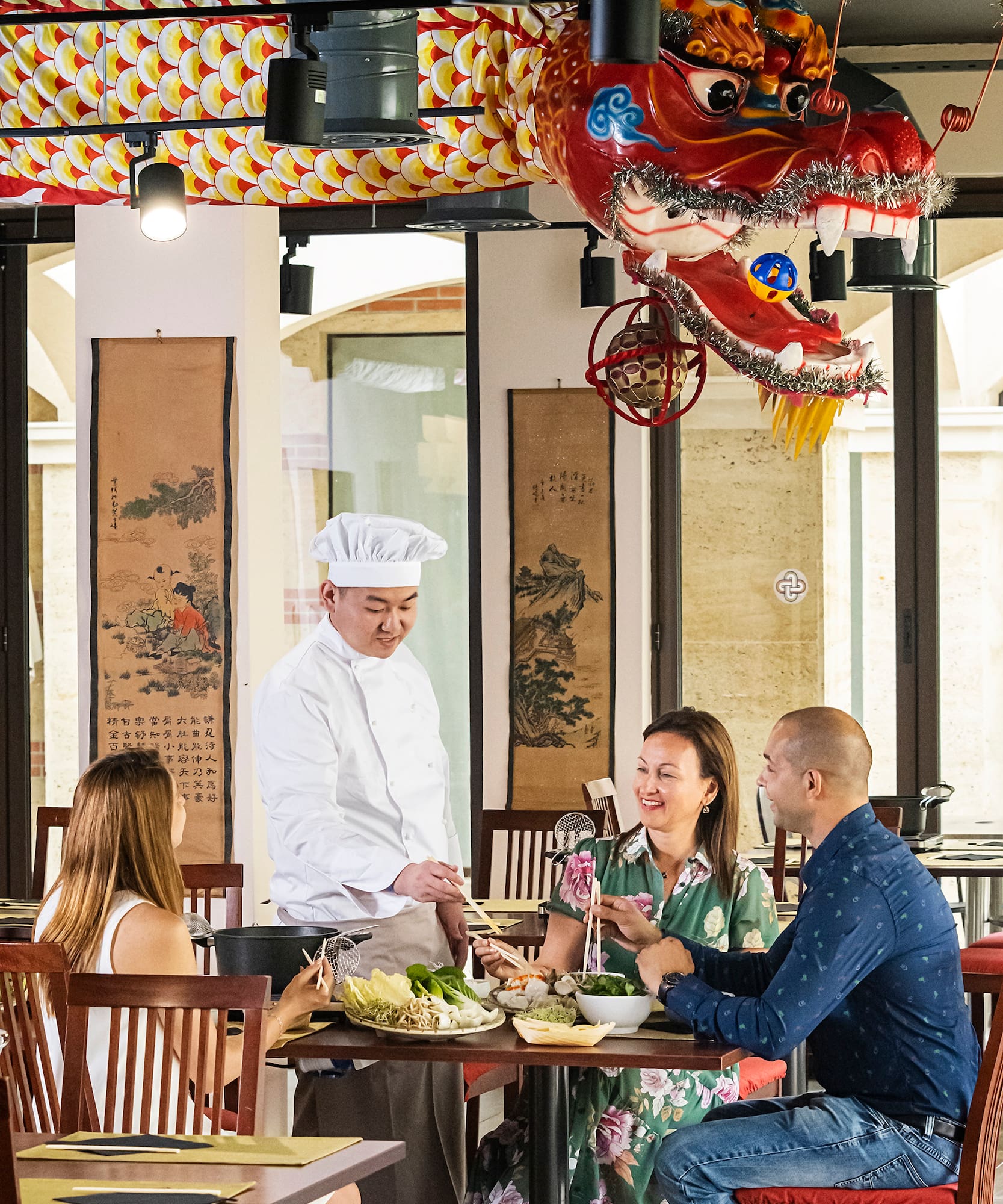 a group of people sitting at a table