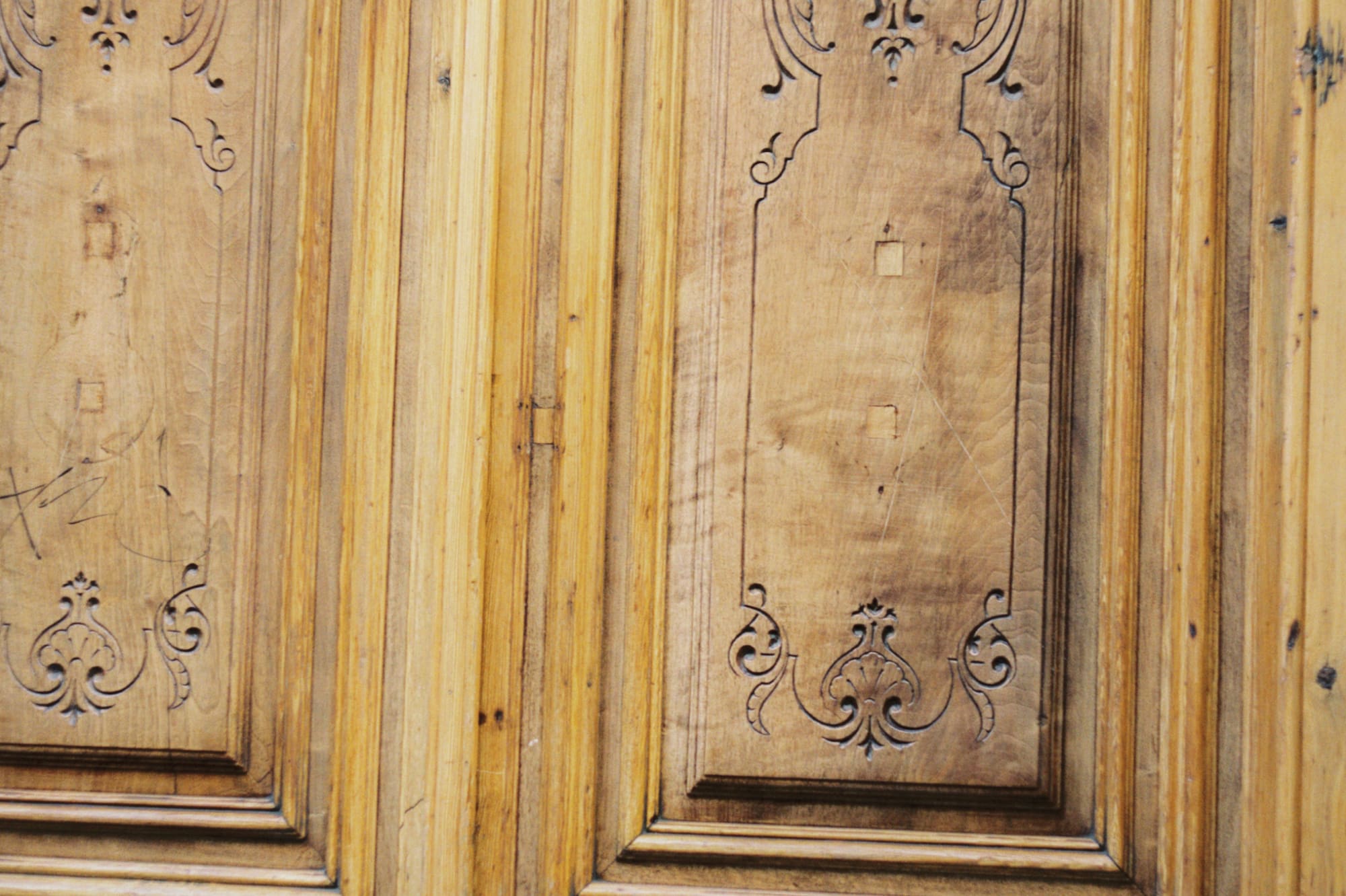 a close up of a door