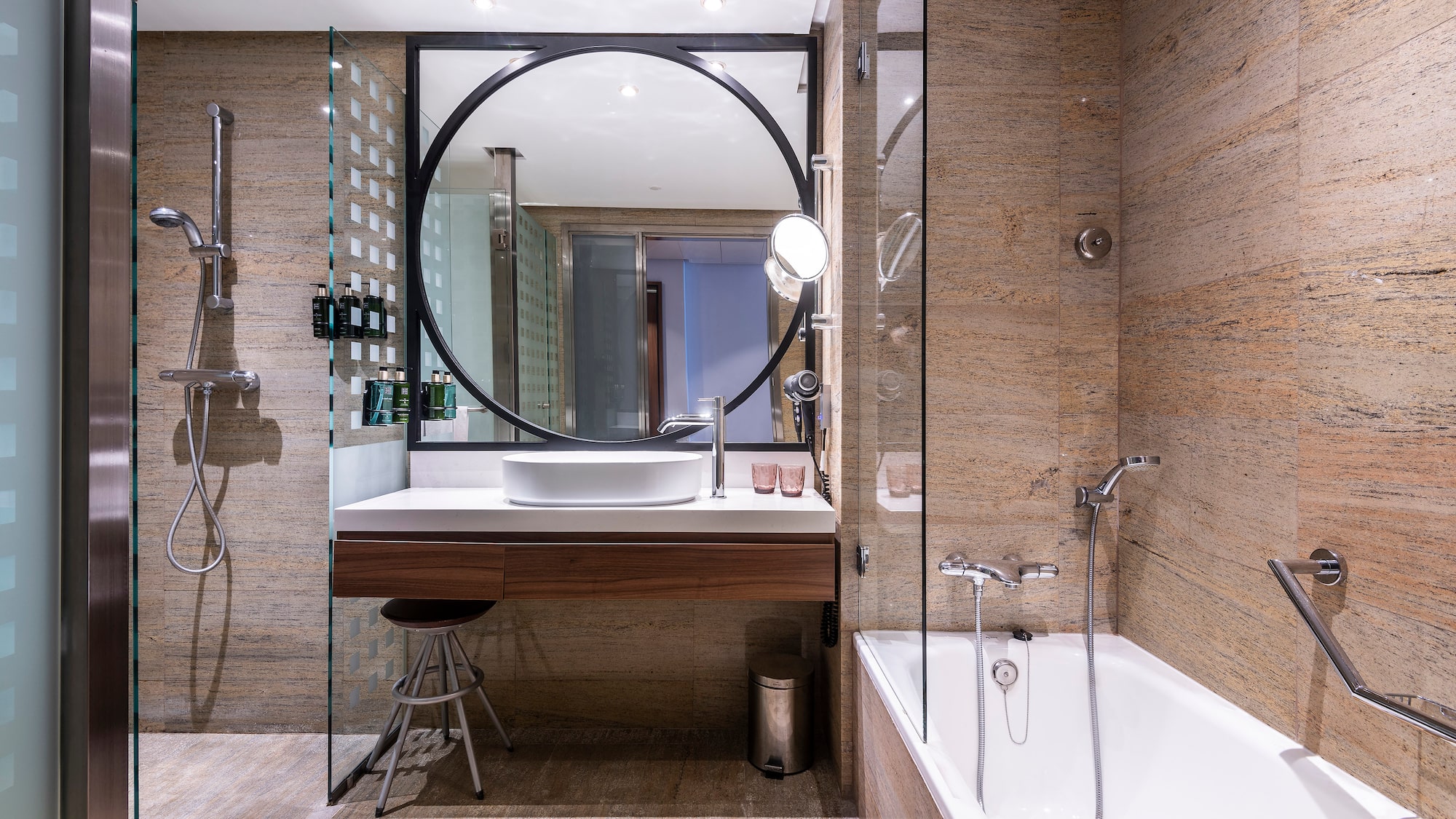 a bathroom with a sink and tub