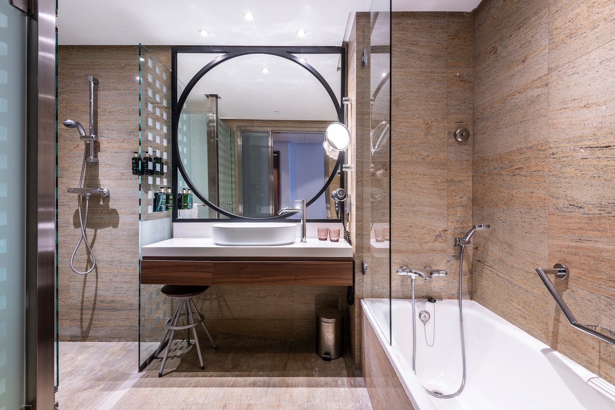 a bathroom with a sink and tub