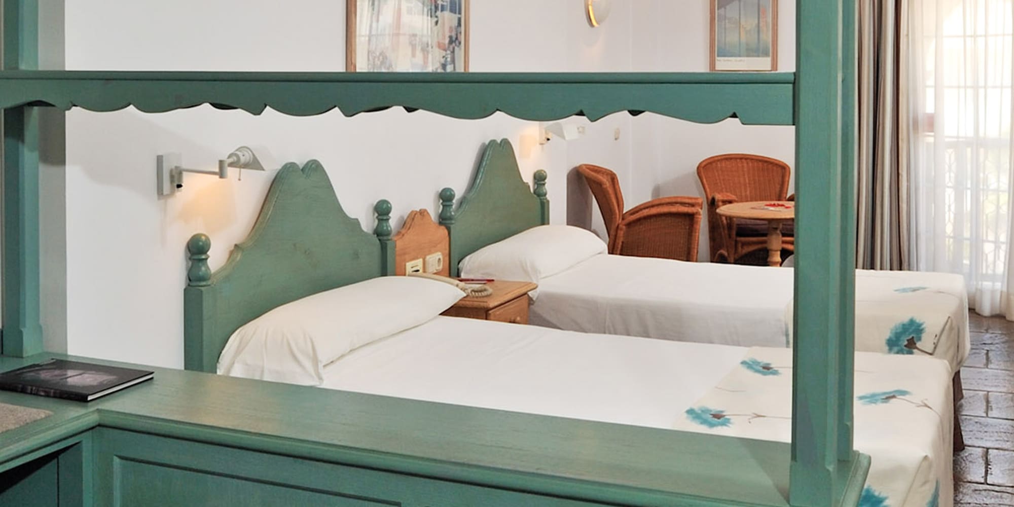 a room with two beds