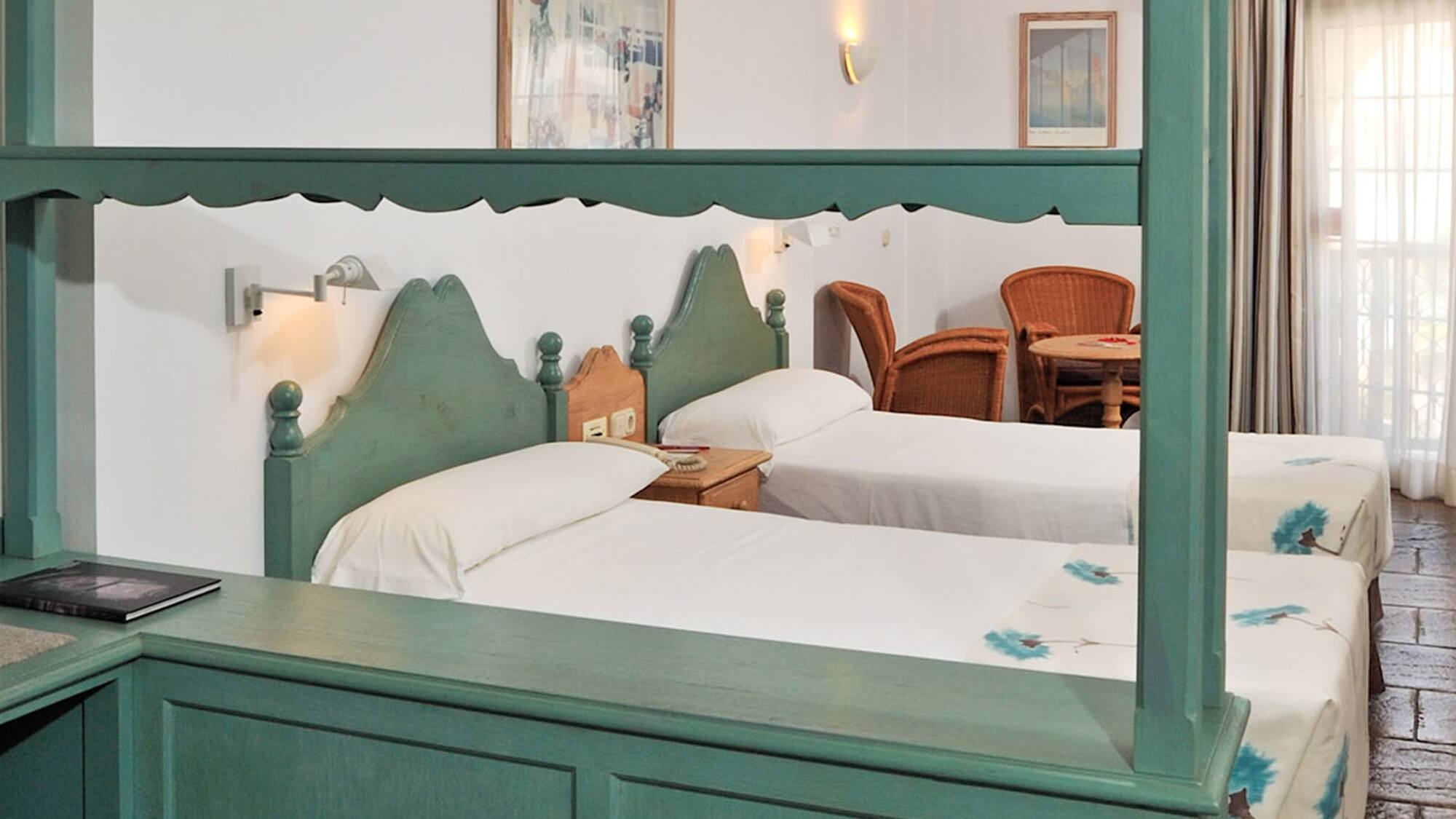 a room with two beds