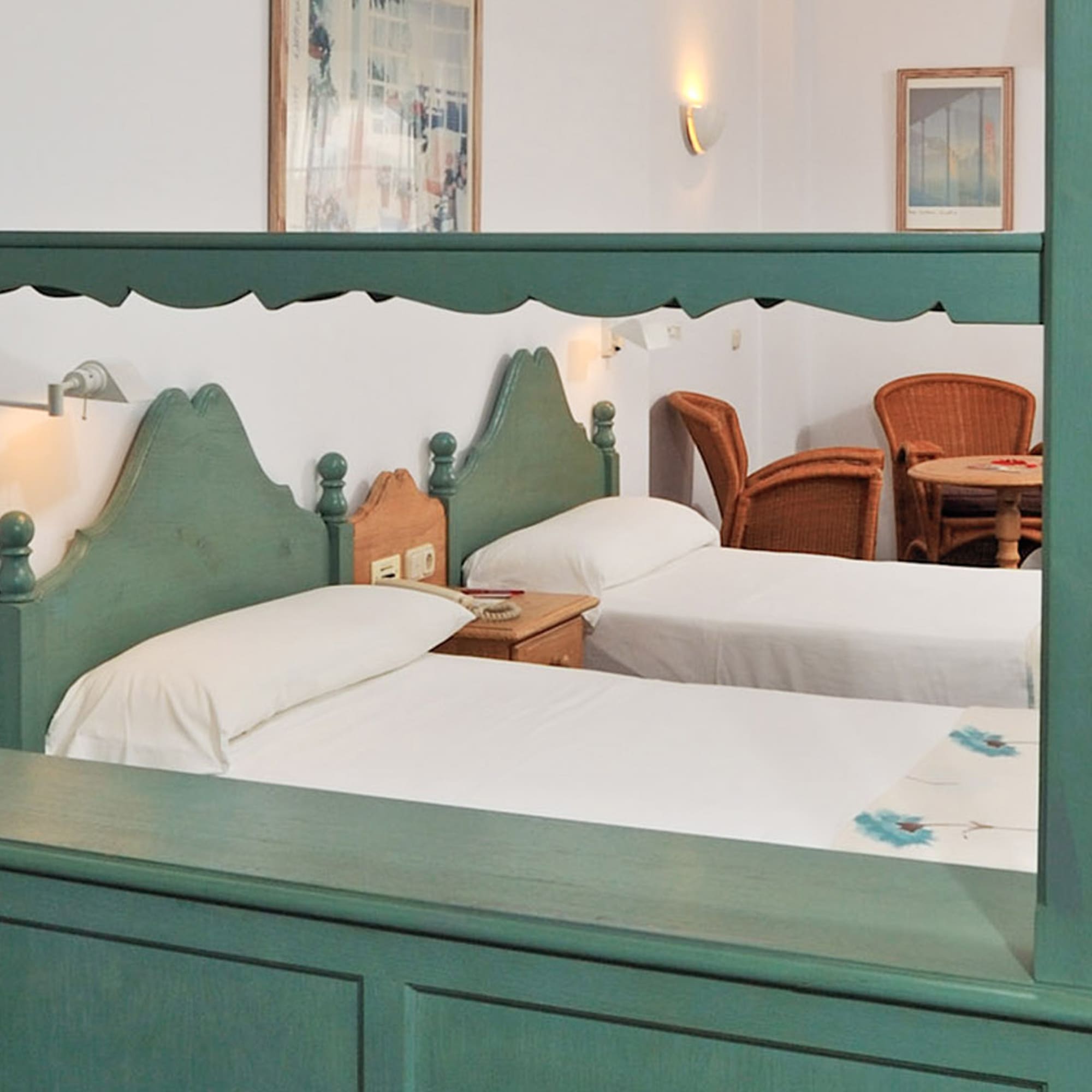 a room with two beds