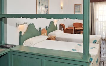 a room with two beds