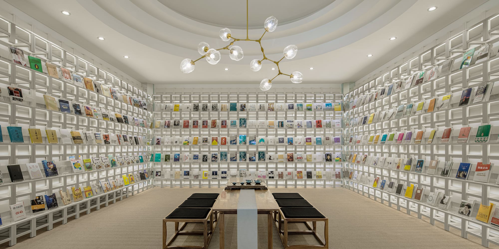 a room with a table and chairs