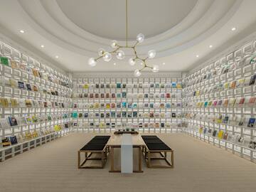 a room with a table and chairs