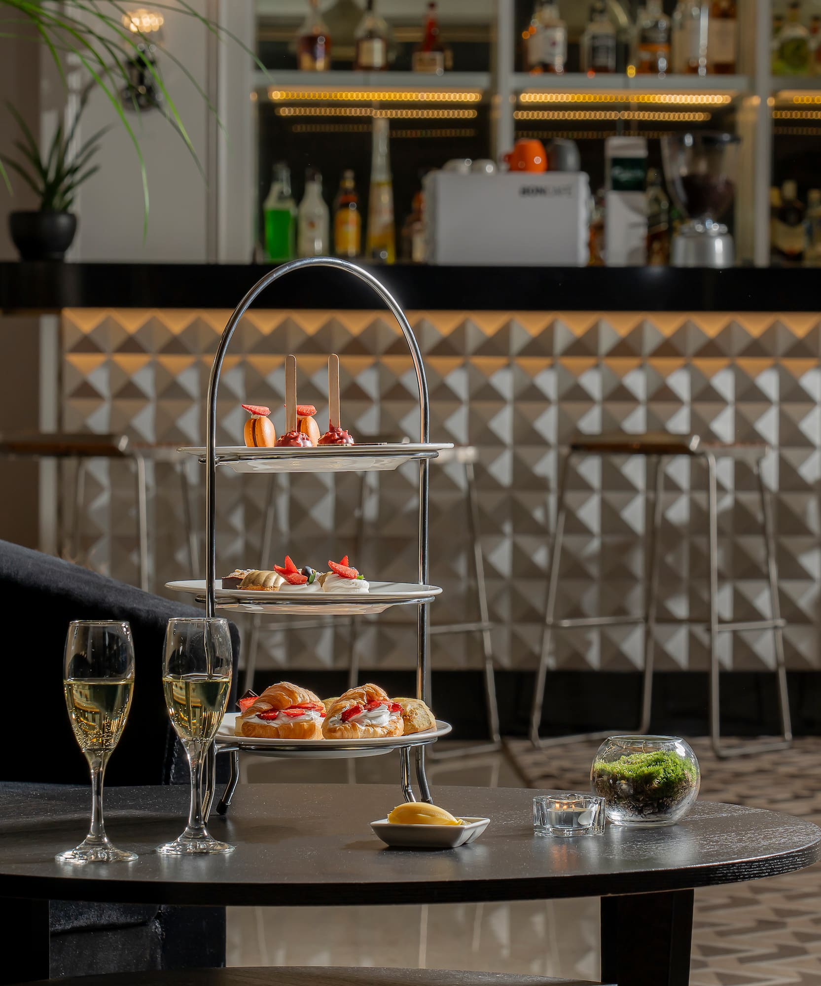 a table with food on it