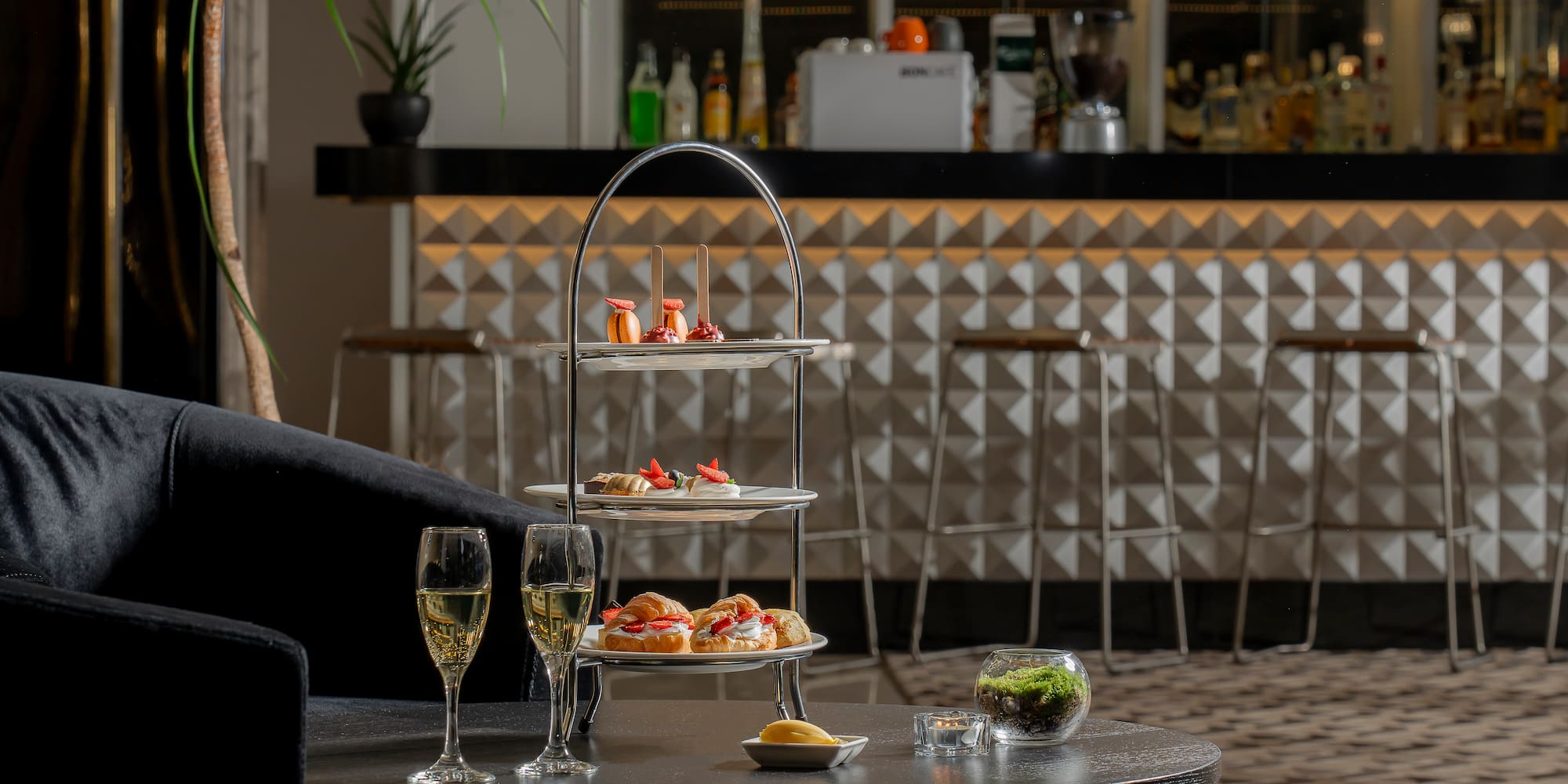 a table with food on it