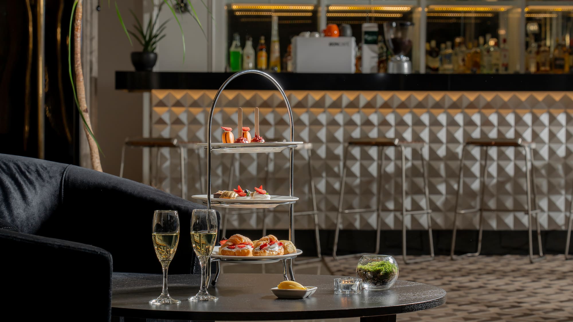 a table with food on it