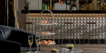 a table with food on it