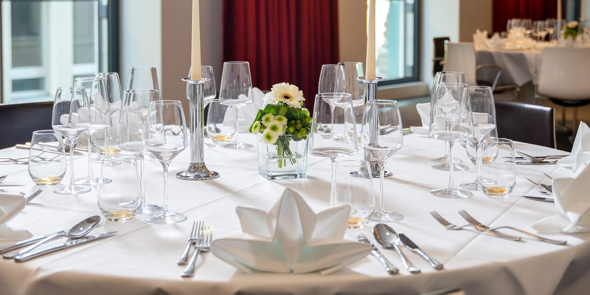 a table set for a dinner party