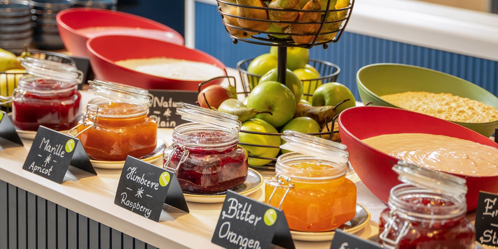 a table with different kinds of food