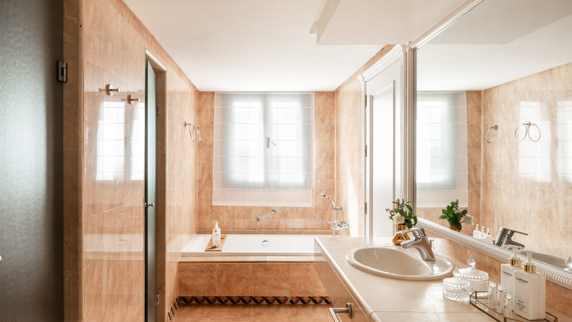 a bathroom with a sink and bathtub