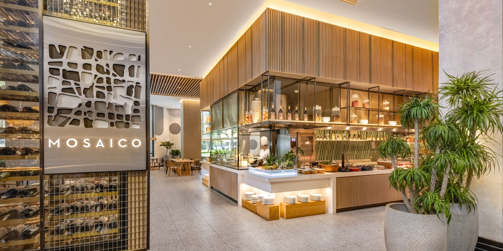 a restaurant with a sign