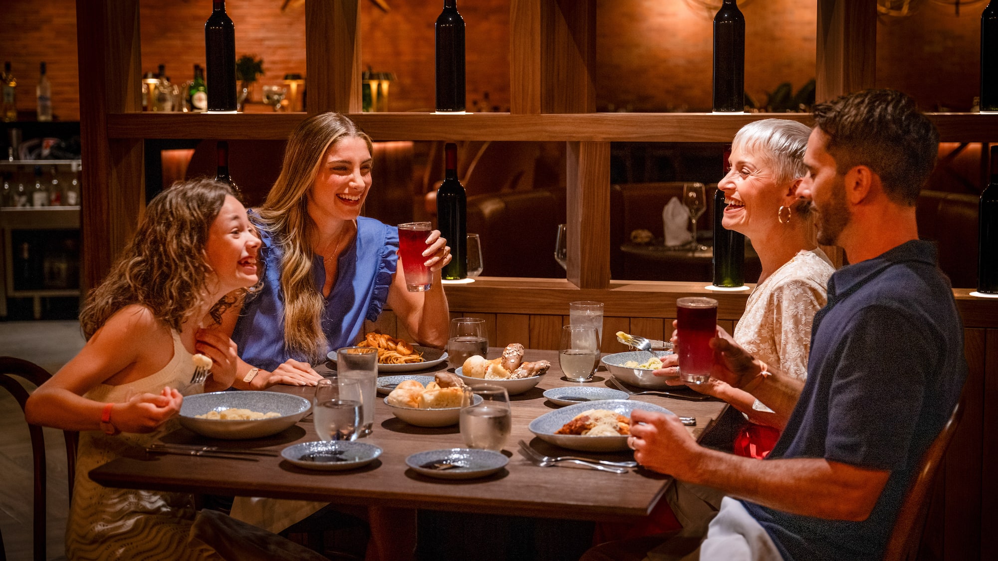 a group of people sitting at a table