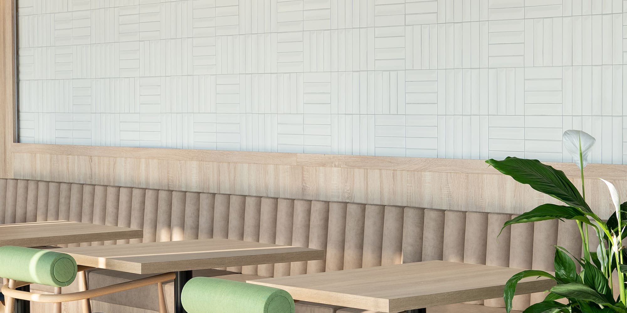 a table and chairs in a room