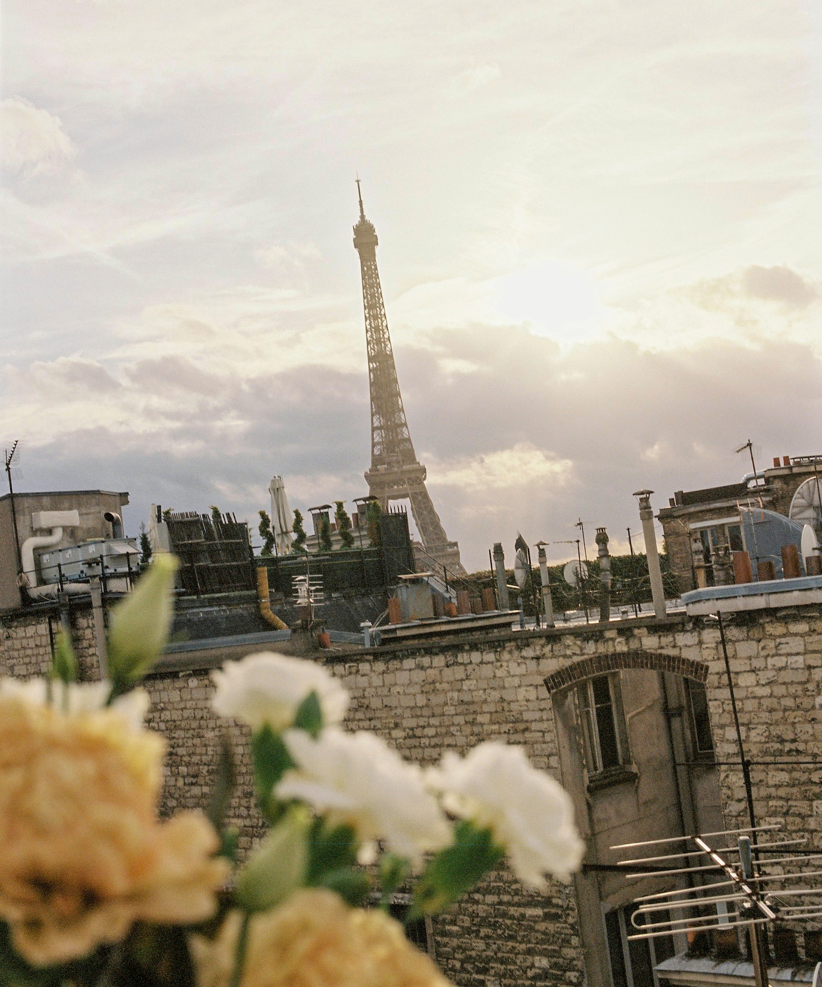 a tower in the distance