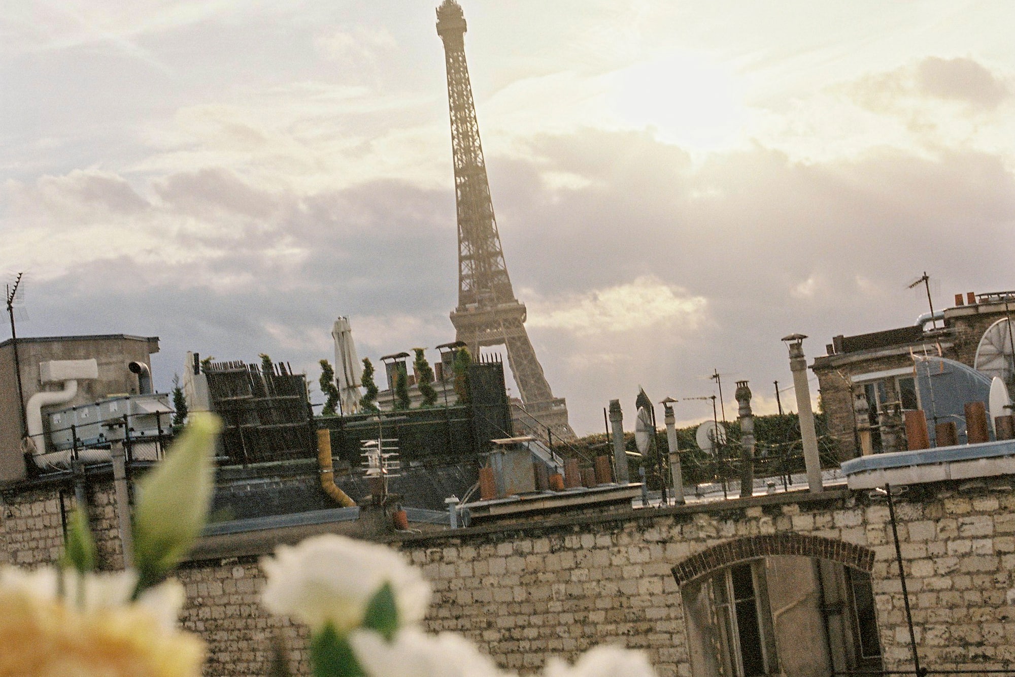 a tower in the distance