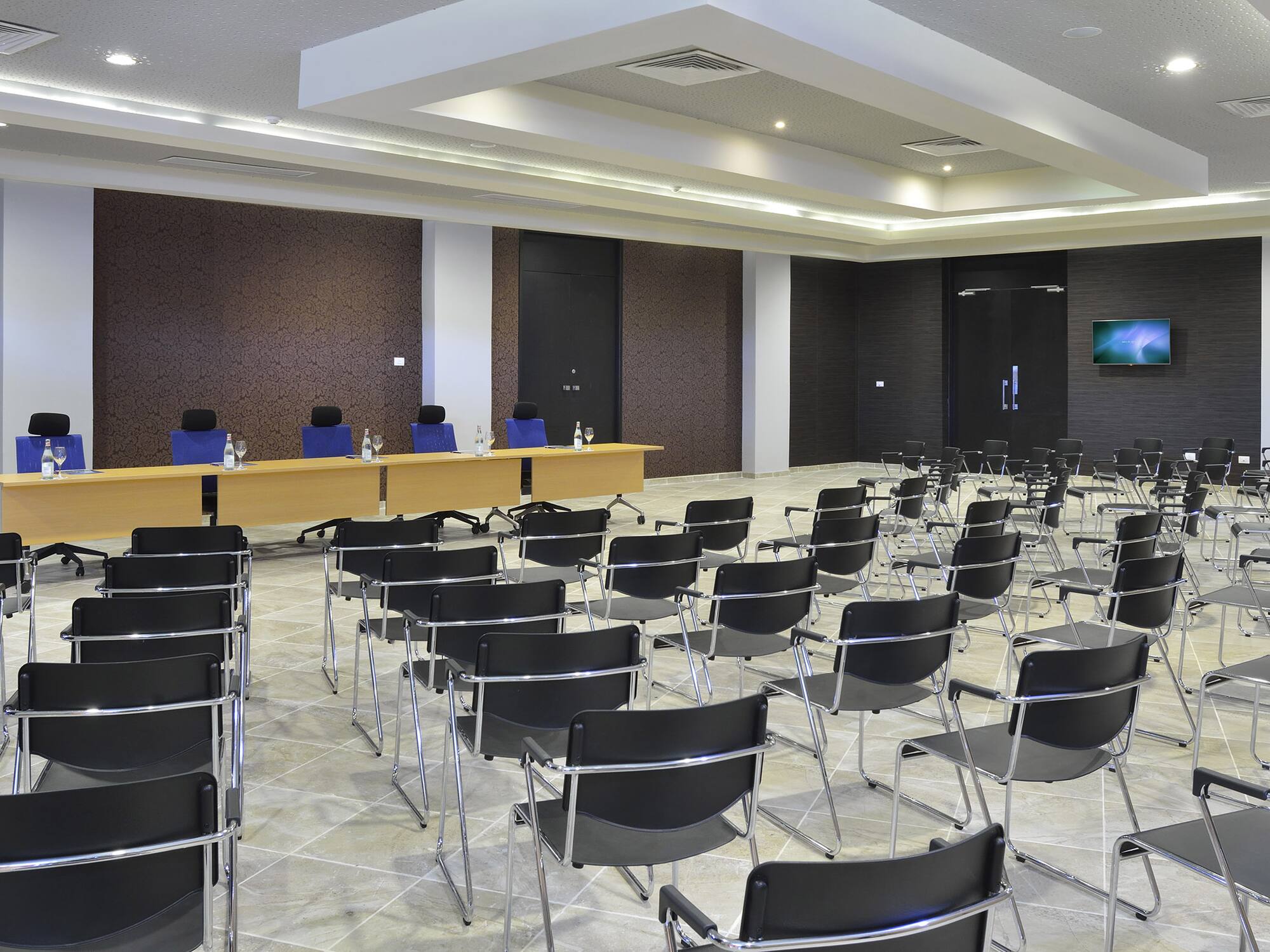 a room with many chairs