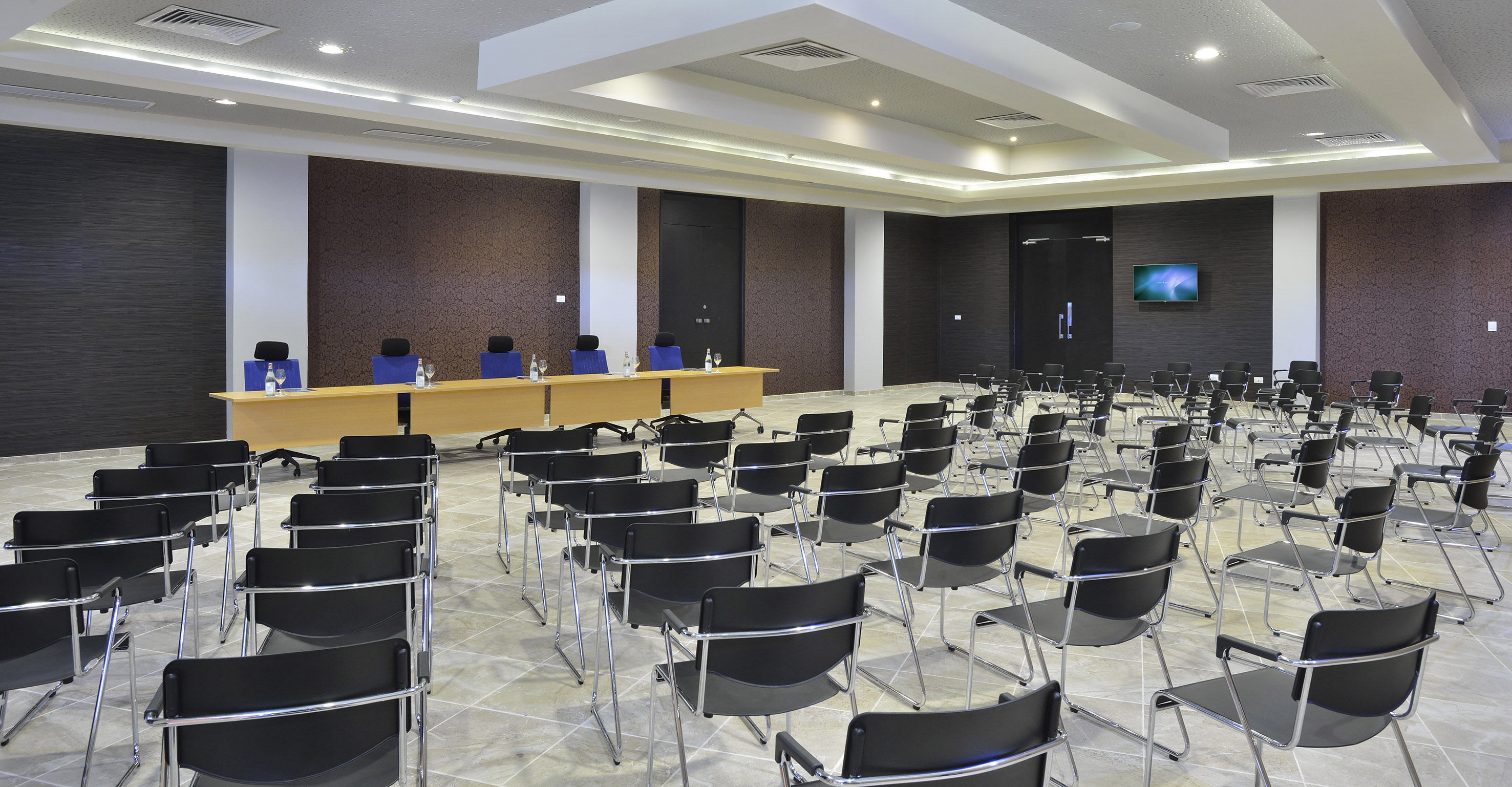 a room with many chairs