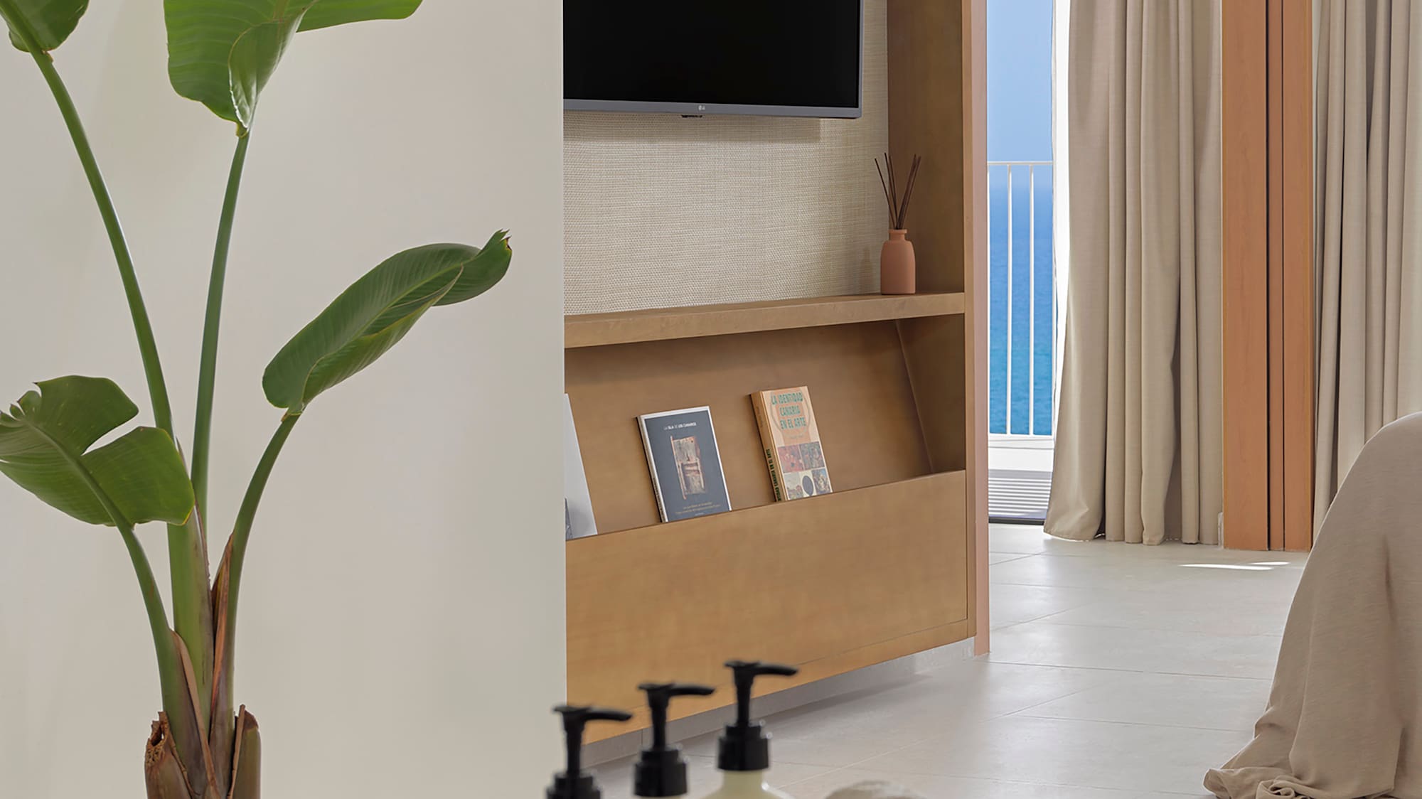 a room with a television and a television