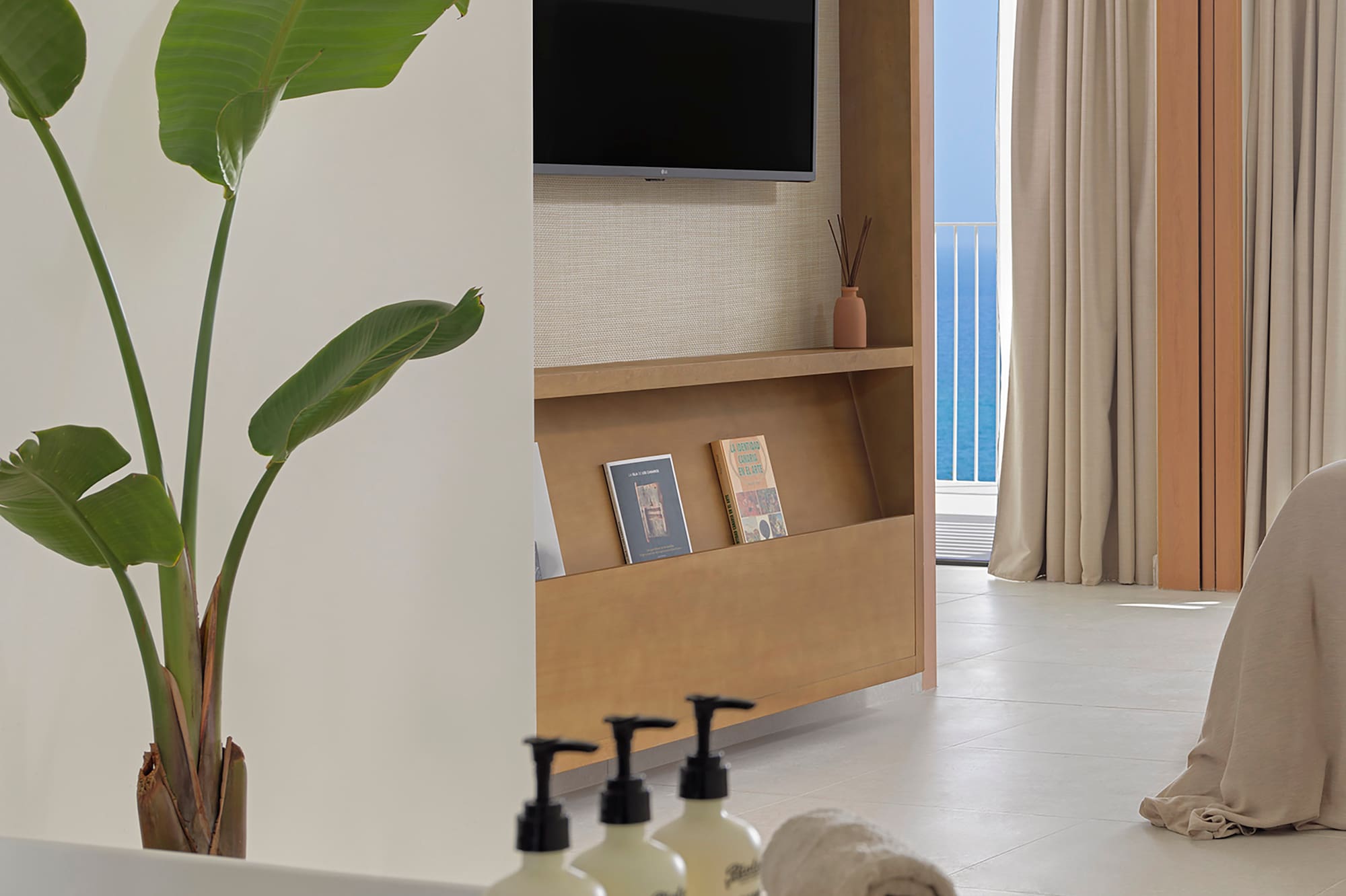 a room with a television and a television