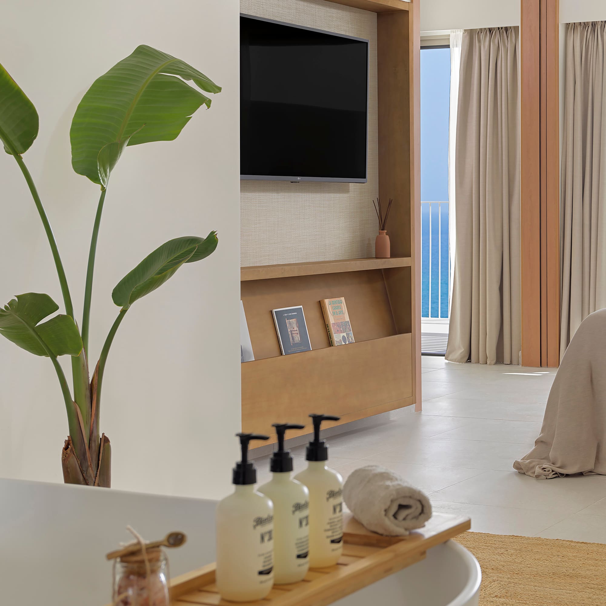 a room with a television and a television