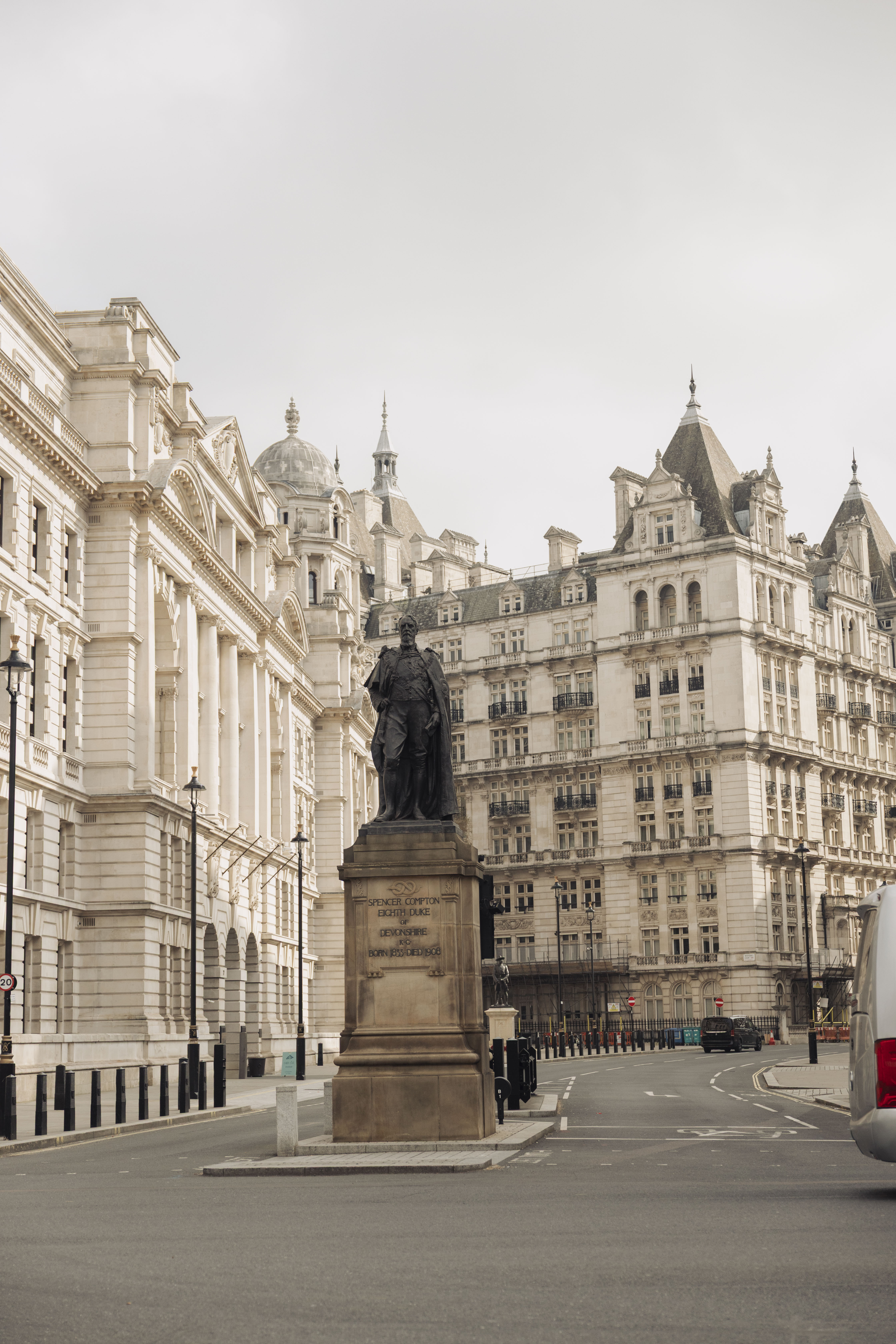 Spencer Compton Duke of Devonshire statue, grand London architecture.