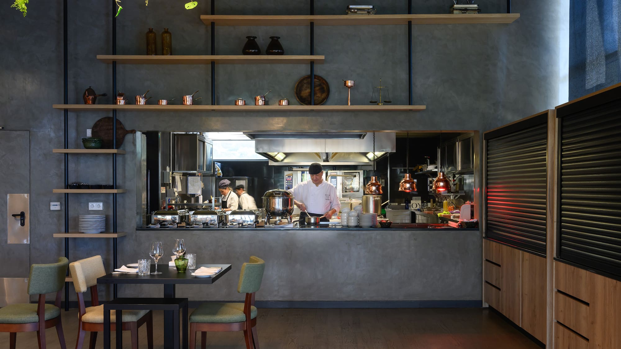 a chef cooking in a kitchen