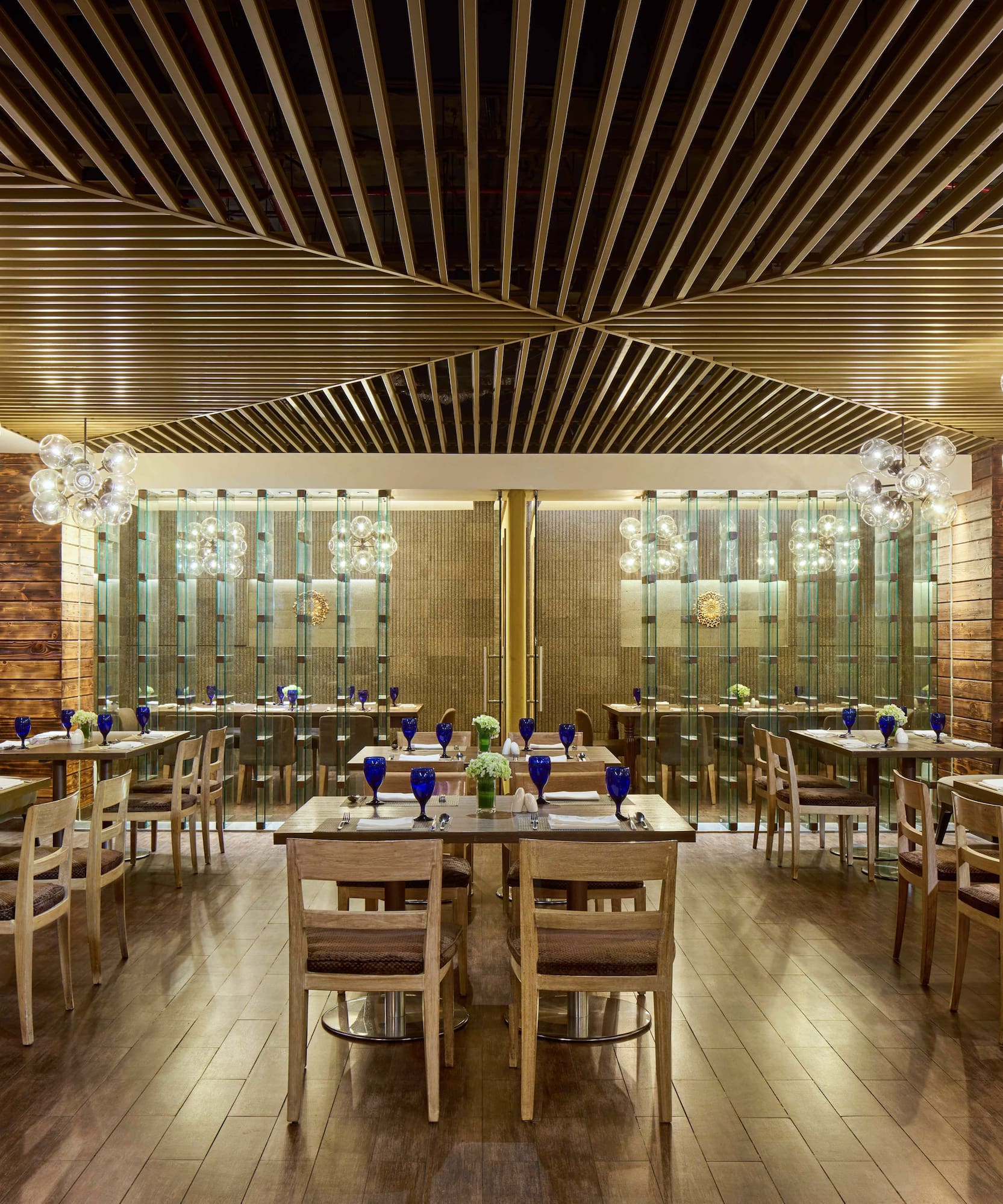 a restaurant with tables and chairs