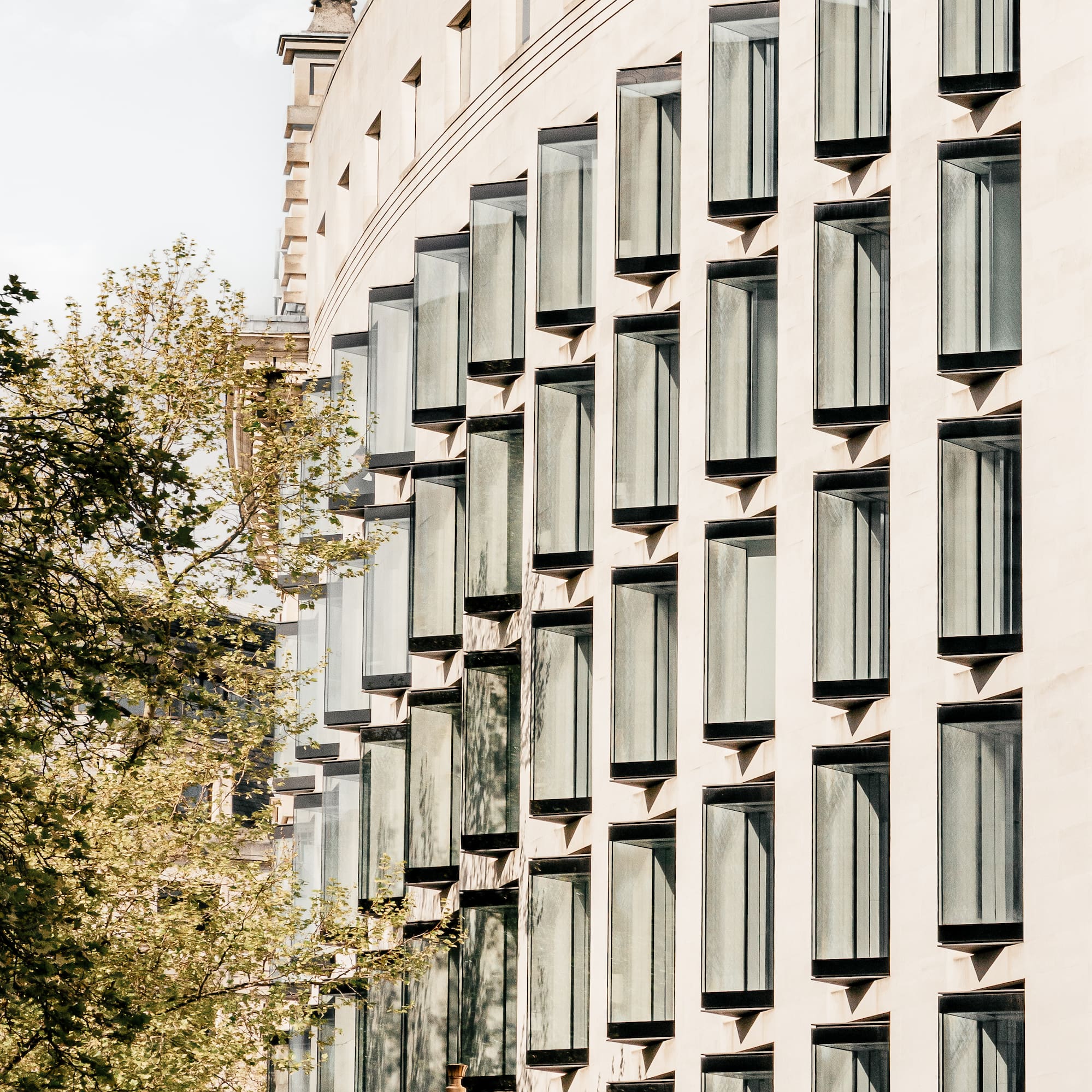 a building with many windows