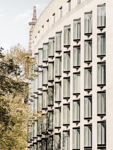 a building with many windows