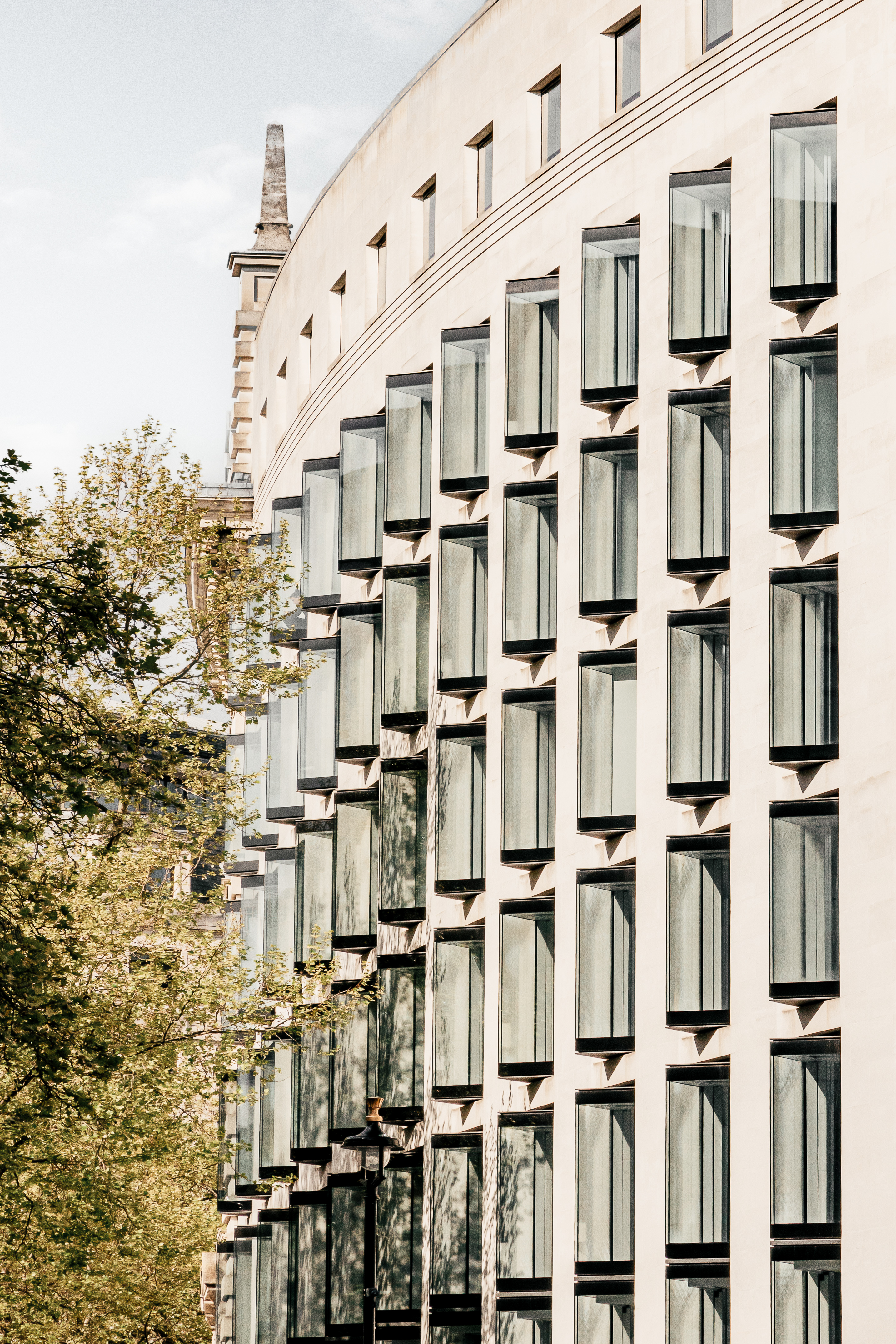 a building with many windows